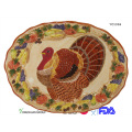 Ceramic Hand Painted Turkey Platter for Wholesale